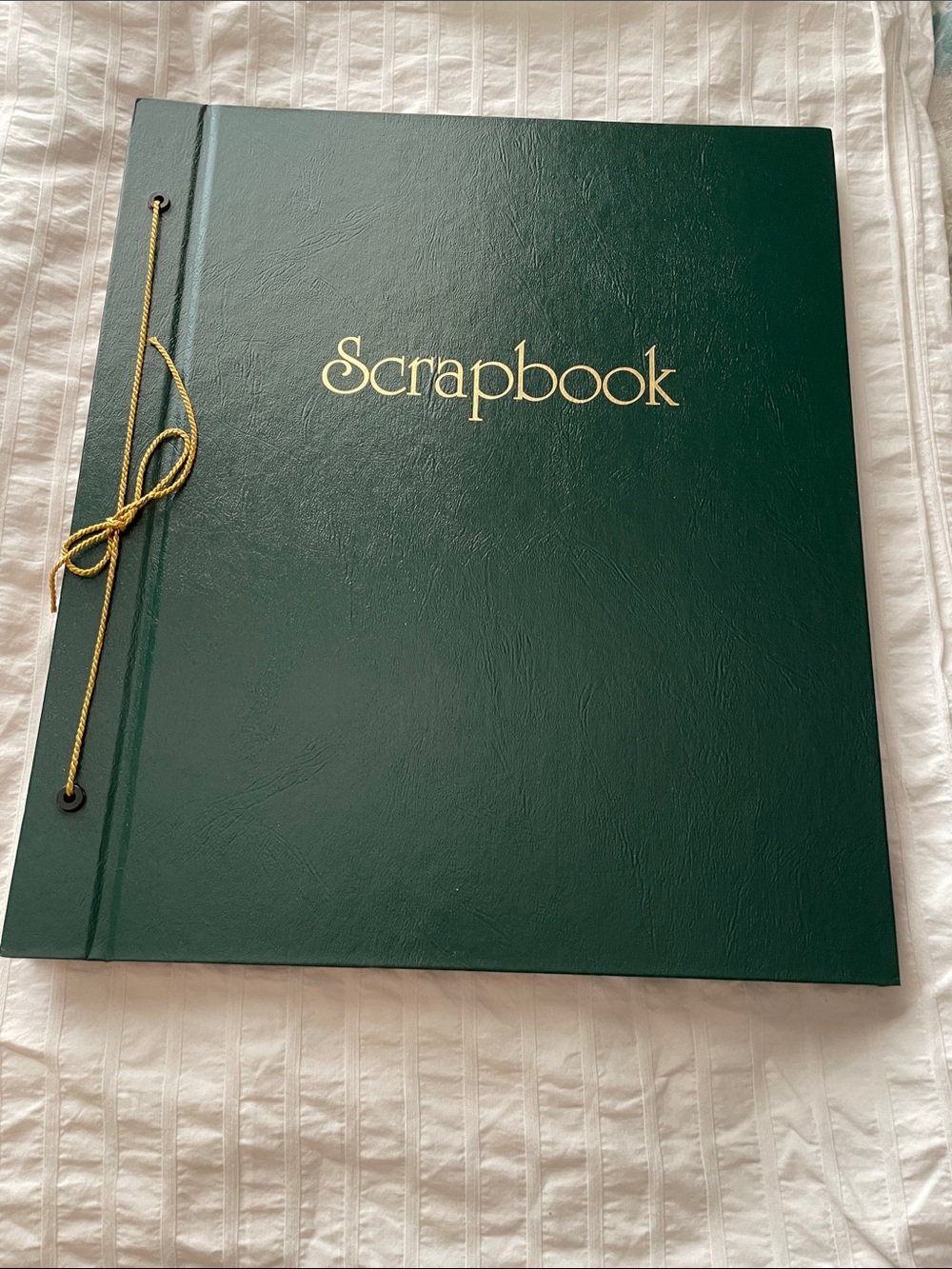 Green Scrapbook Album with Gold Accents